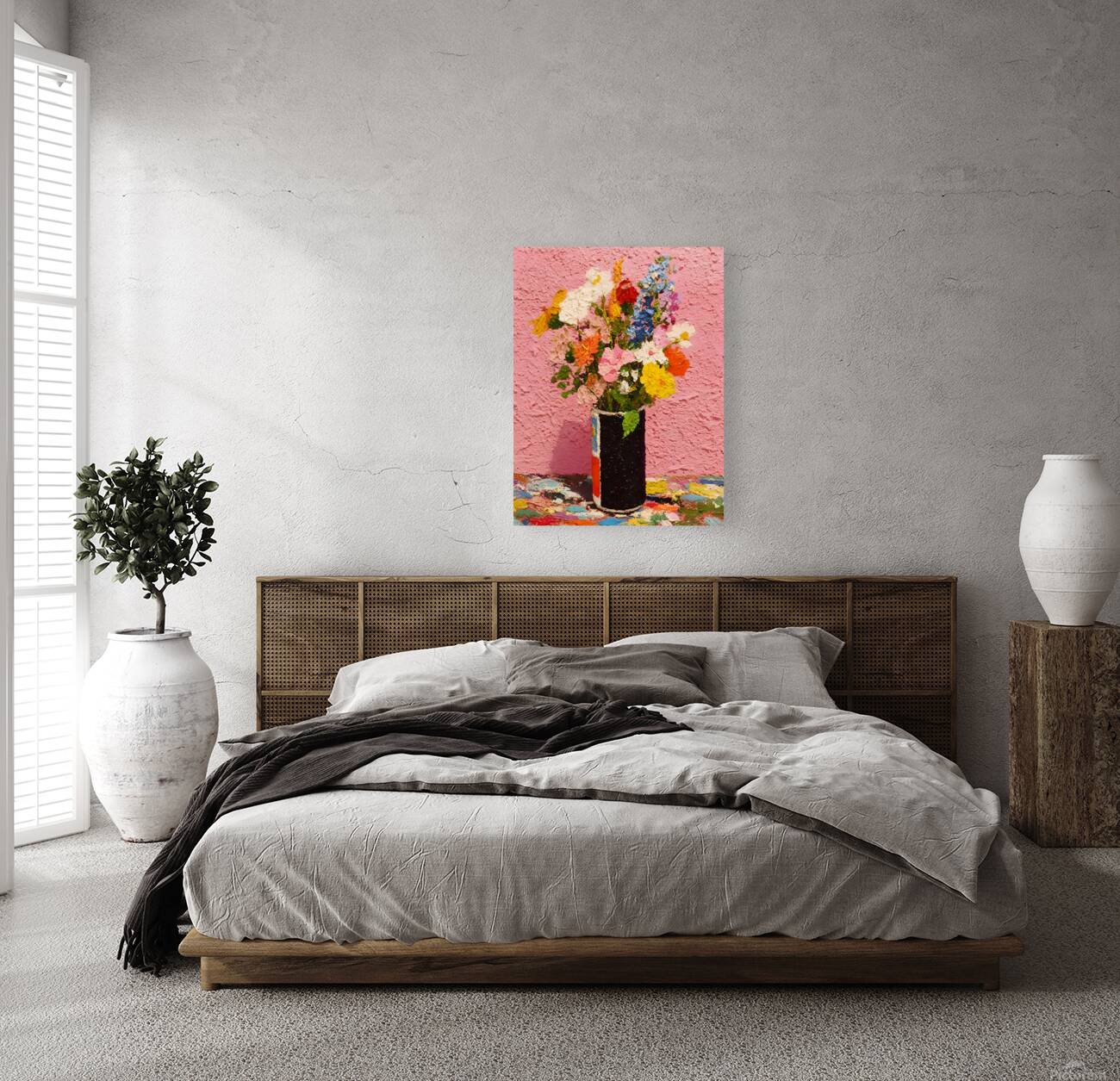 Pink Noise – Modern Textured Floral Print Reproduction