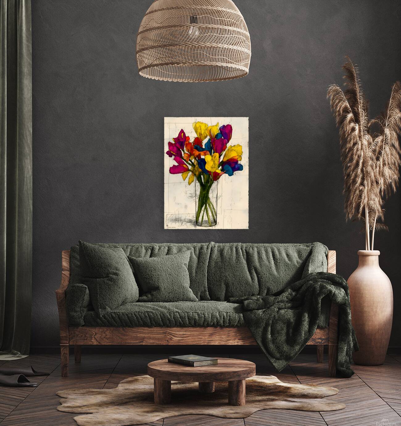 Rainbow Bouquet – Vibrant Floral Still Life Print Reproduction