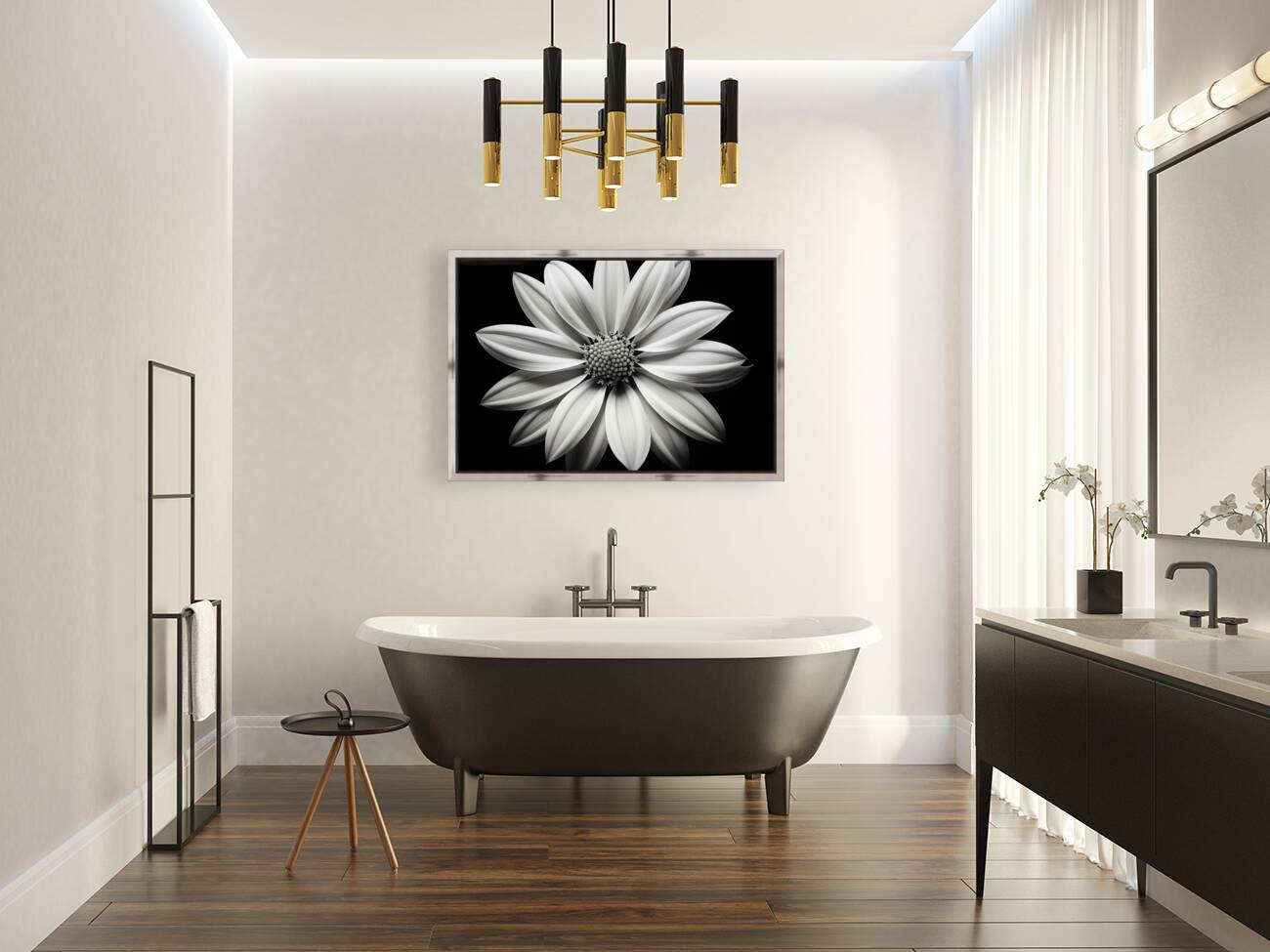 Echo in Silence – Monochrome Bloom Print Reproduction