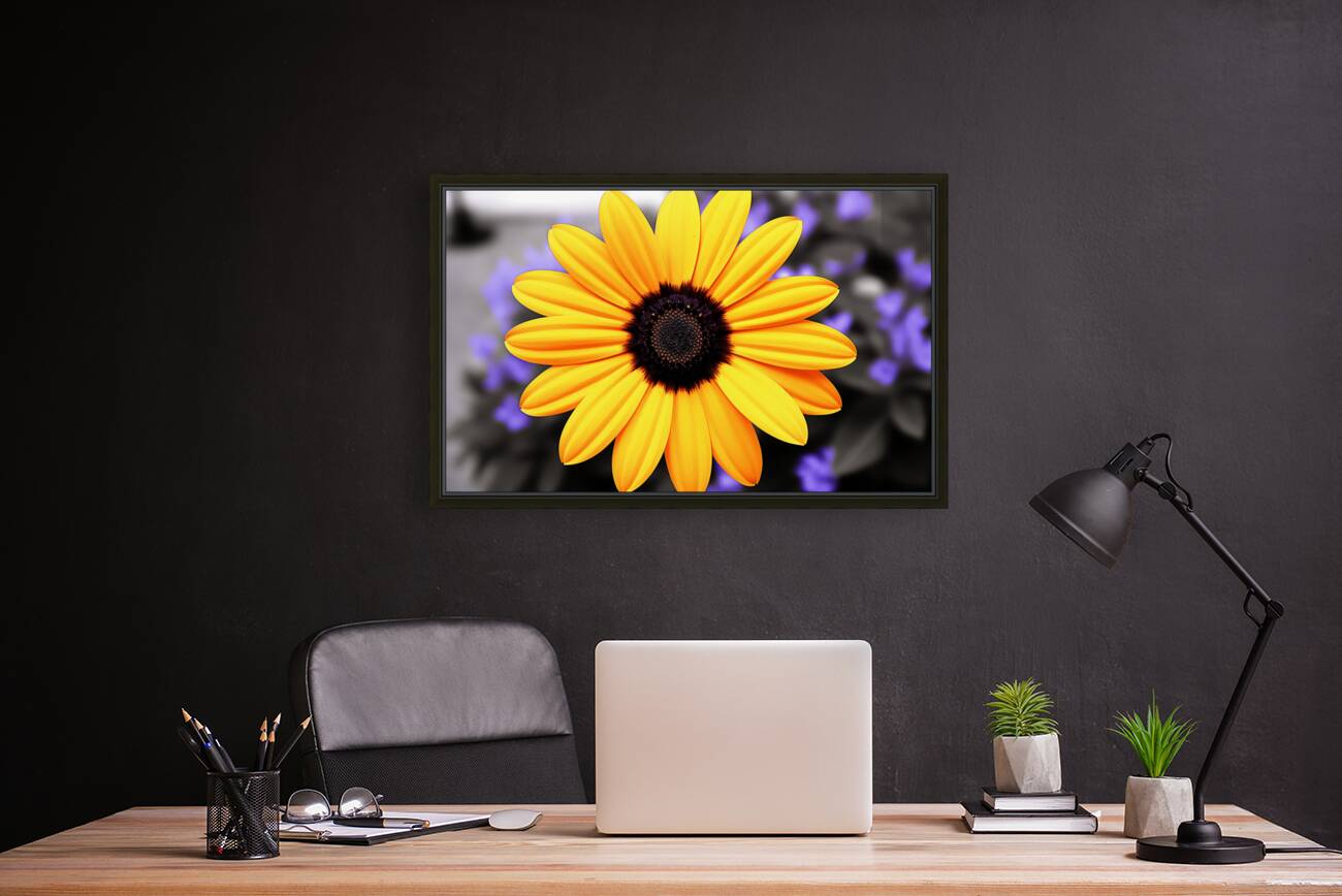 Golden Spirit – Yellow Bloom with Violet Shadows Reproduction