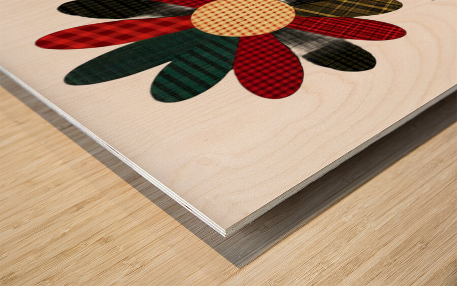 Plaid Botanica 1 - Modern Floral Art Prints Wood print