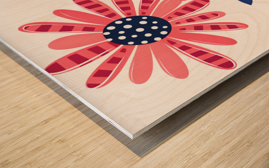 Plaid Botanica 6 - Graphic Floral Art Prints Wood print