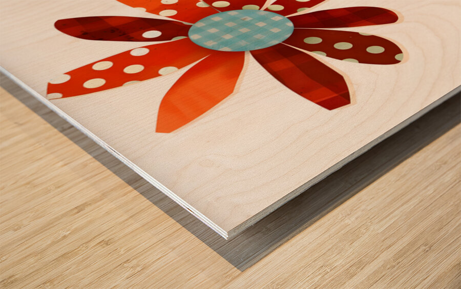 Plaid Botanica 20 - Graphic Floral Art Prints Wood print