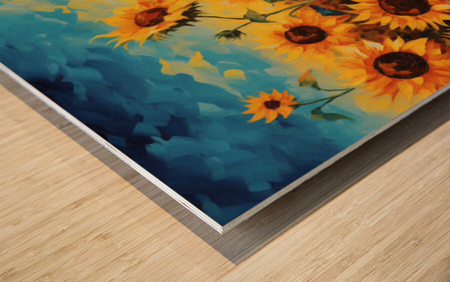 Le Soleil Se Souvient - The Sun Remembers - Warm Floral Art Prints Wood print