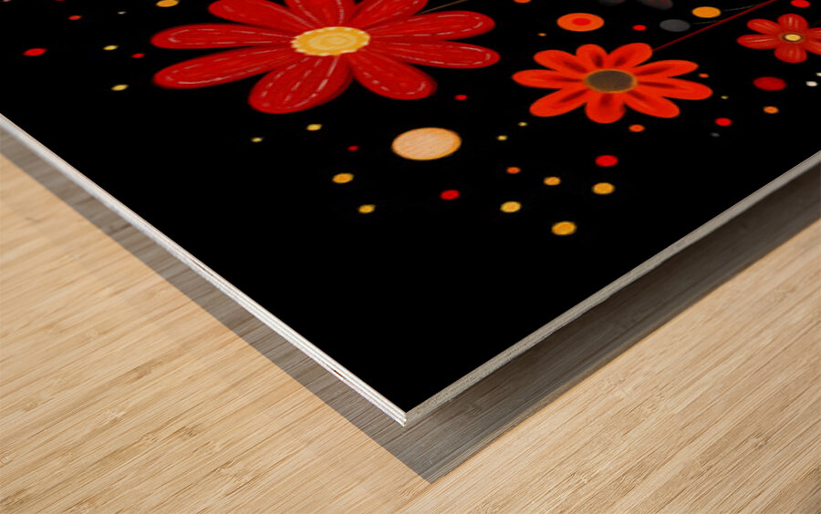 Jardin Geometrique - Geometric Garden - Graphic Floral Art Prints Wood print