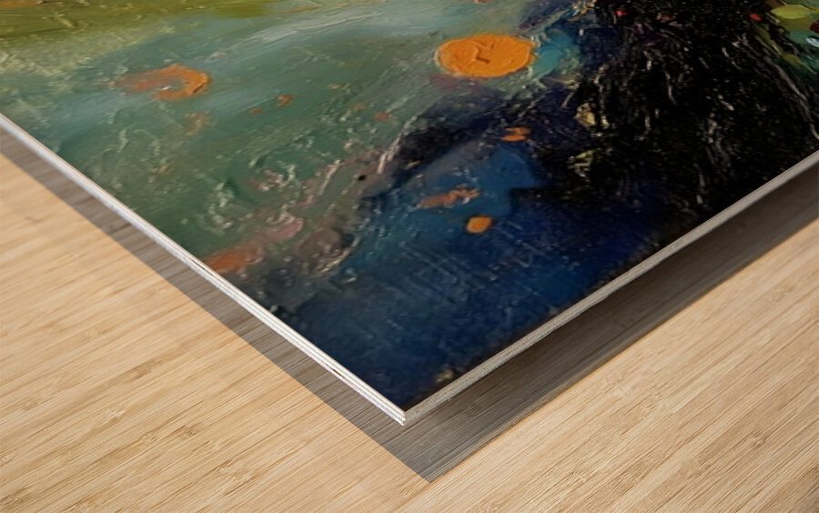 Stellar Bloom – Color Burst Abstract Print Wood print