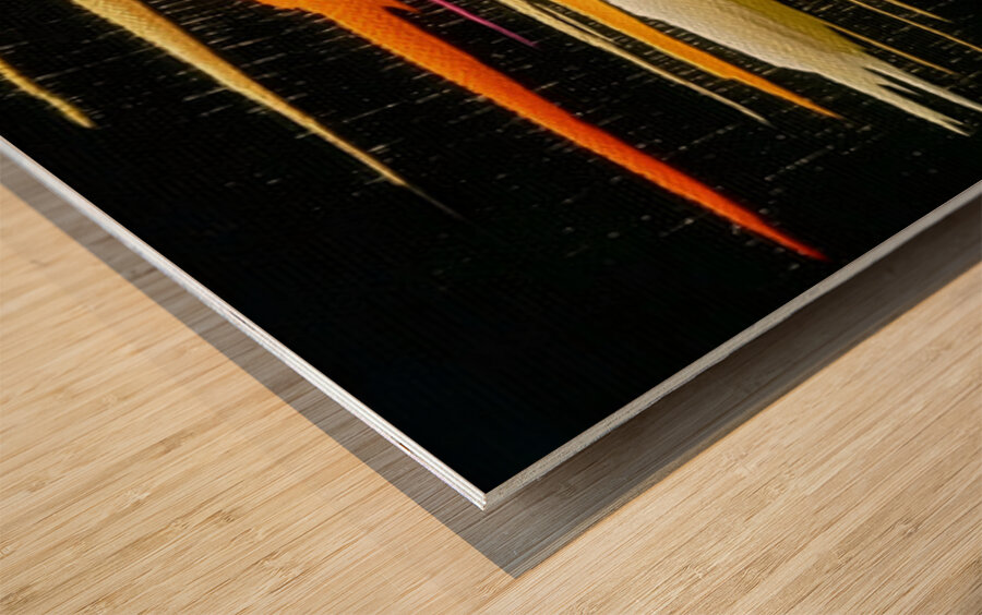 Sonic Strata – Horizontal Streaks Abstract Print Wood print