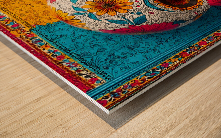 Sugar Skull Fiesta – Vibrant Dia de los Muerto Wood print