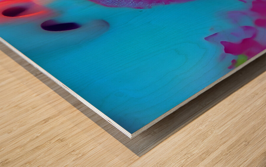 Color Bleed – Neon Lips Print Wood print