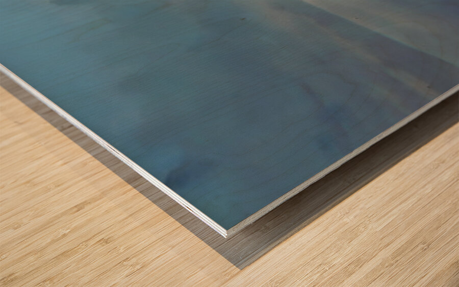 Quiet Cast – Mountain River Fishing Print Wood print