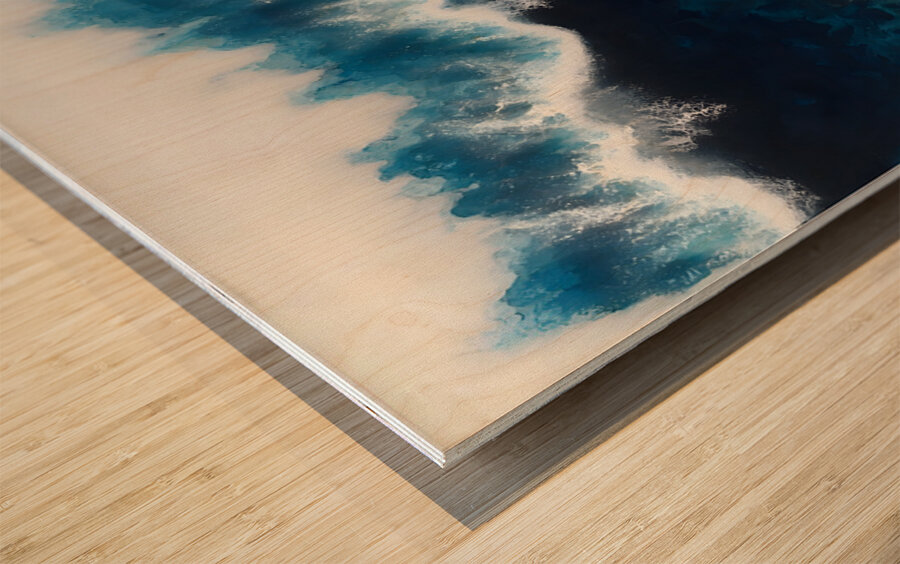 Deep Surge – Abstract Ocean Print Wood print